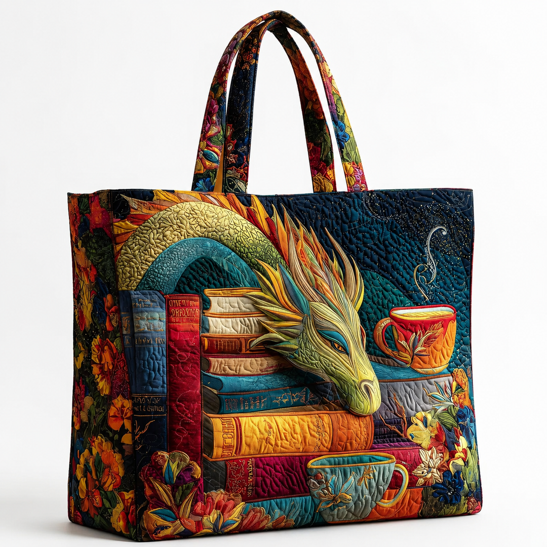 Artisan Bag - Dragon Reader with Books and Mugs