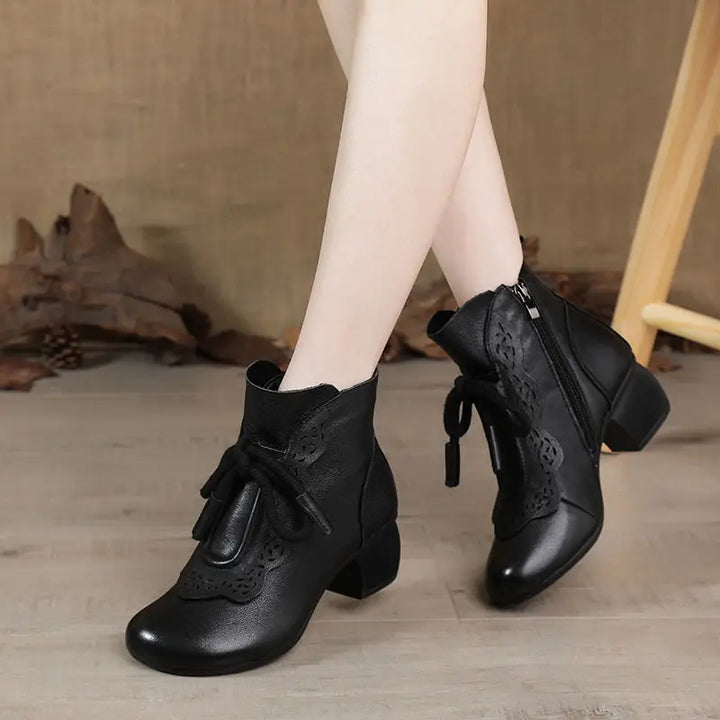 Evelyn | Vintage Lace-Up Ankle Boots