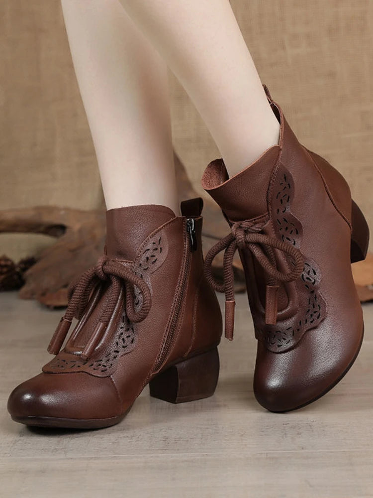 Evelyn | Vintage Lace-Up Ankle Boots