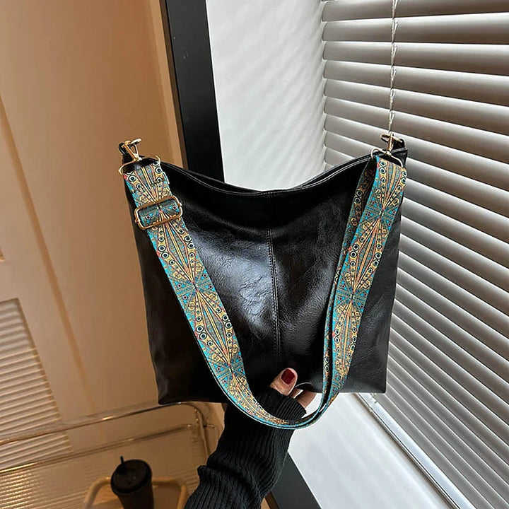 Women's Vintage Bucket Shoulder Bag – PU Leather