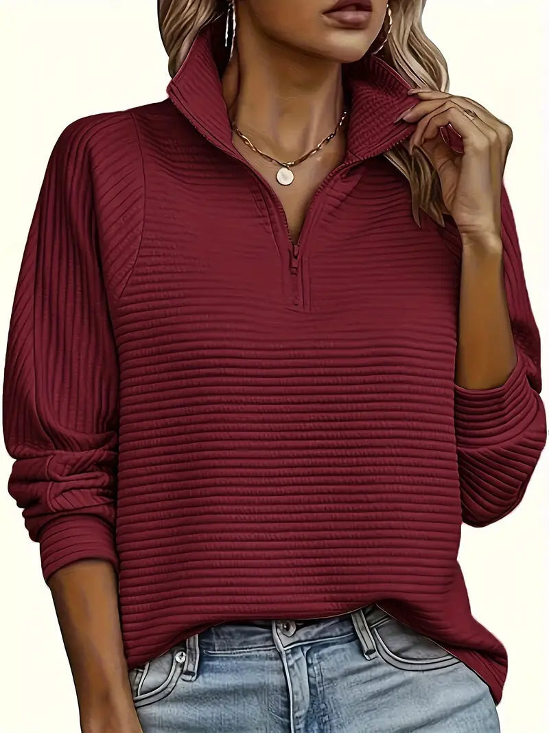 Michaela | Women's Half Zip Funnel Neck Sweater